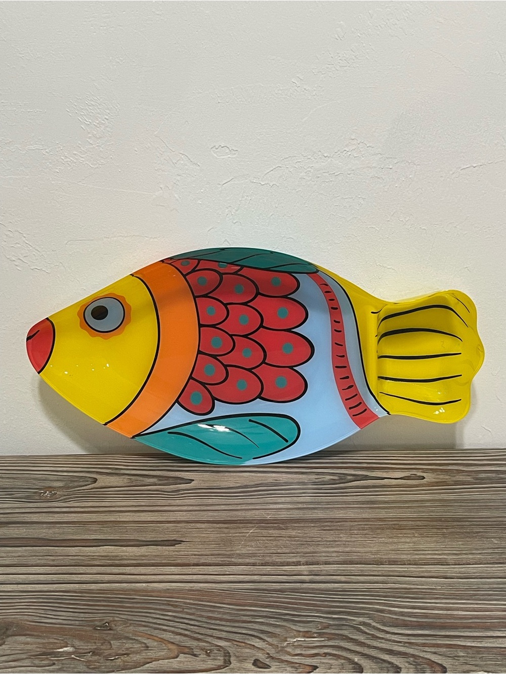 Colorful Fish Shaped Chip0 & Dip Bowl Servewear Party Coastal Fun Lightweight - Picture 2 of 11